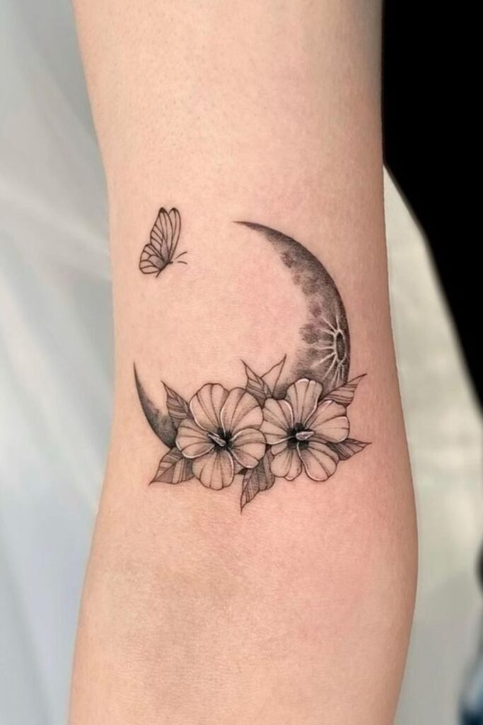 Feminine symbols like flowers, moons, butterflies