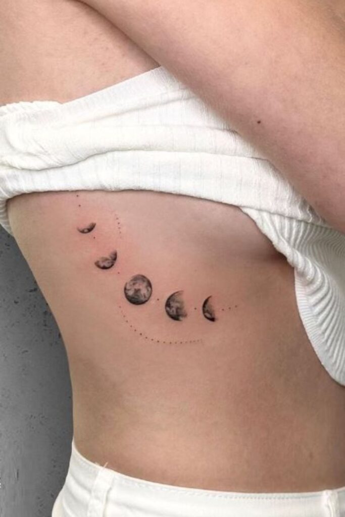 Moon phase line on the ribs