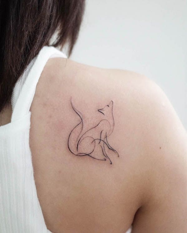 Baby fox on the calf