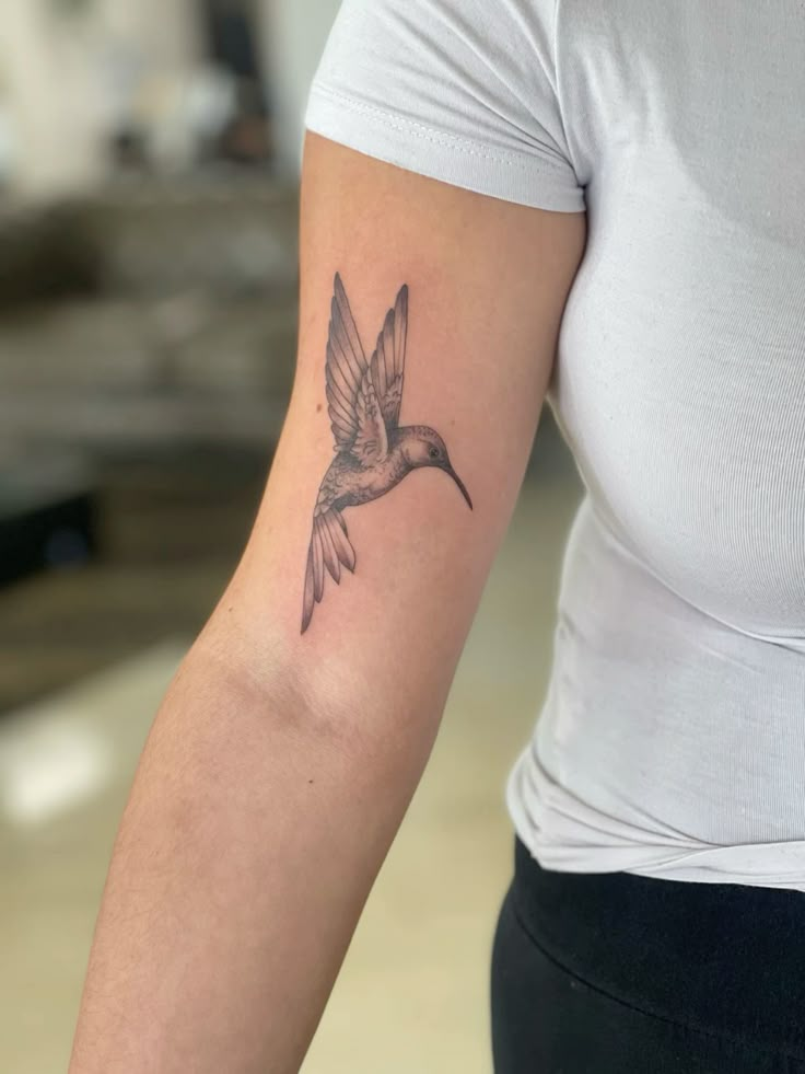 Hummingbird on the inner bicep