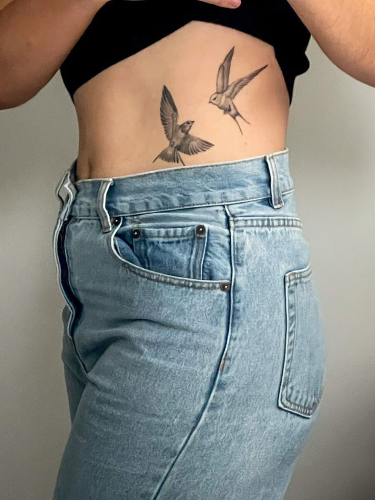 Swallow in flight on the hip