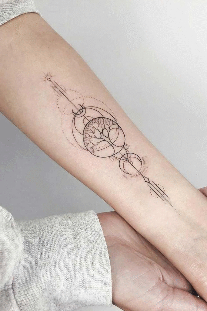 Tree of life in geometric lines