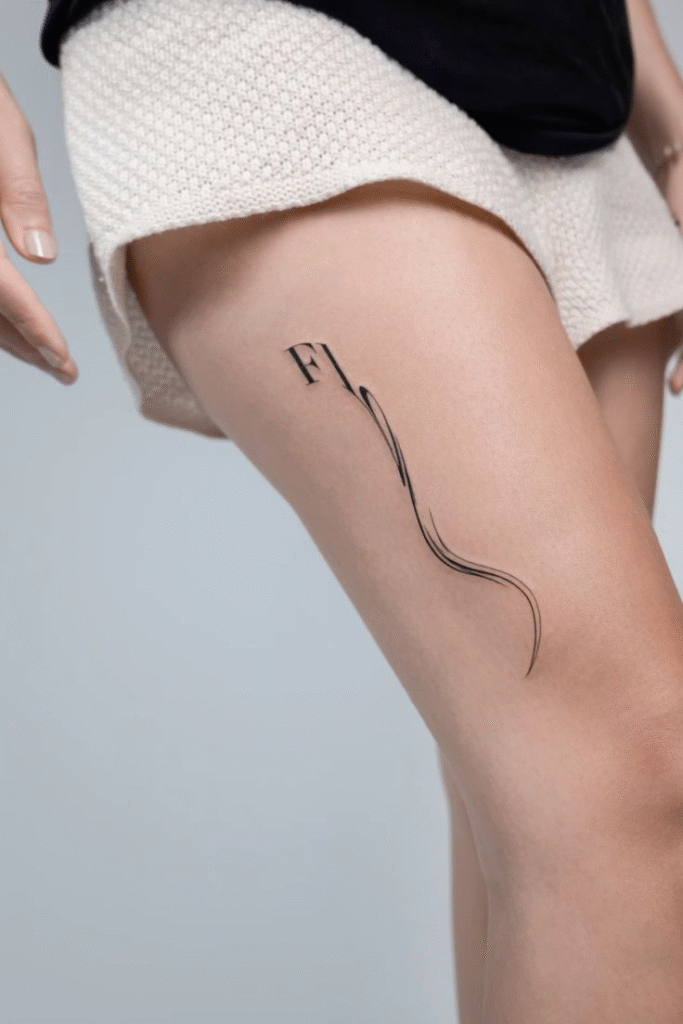 A popular spot for words or abstract lines.