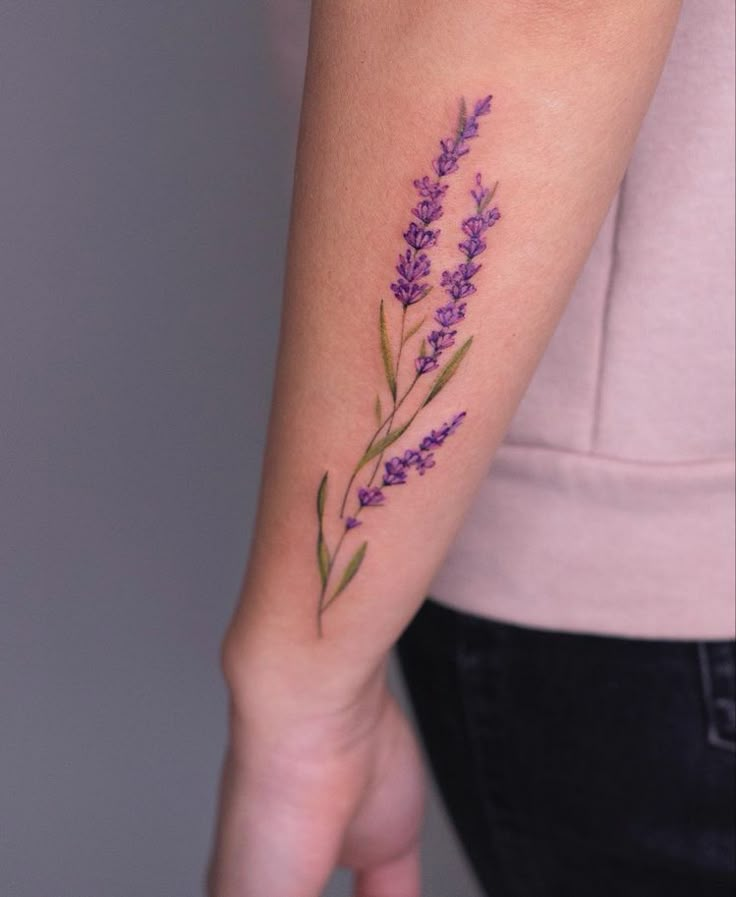Lavender sprig down the forearm